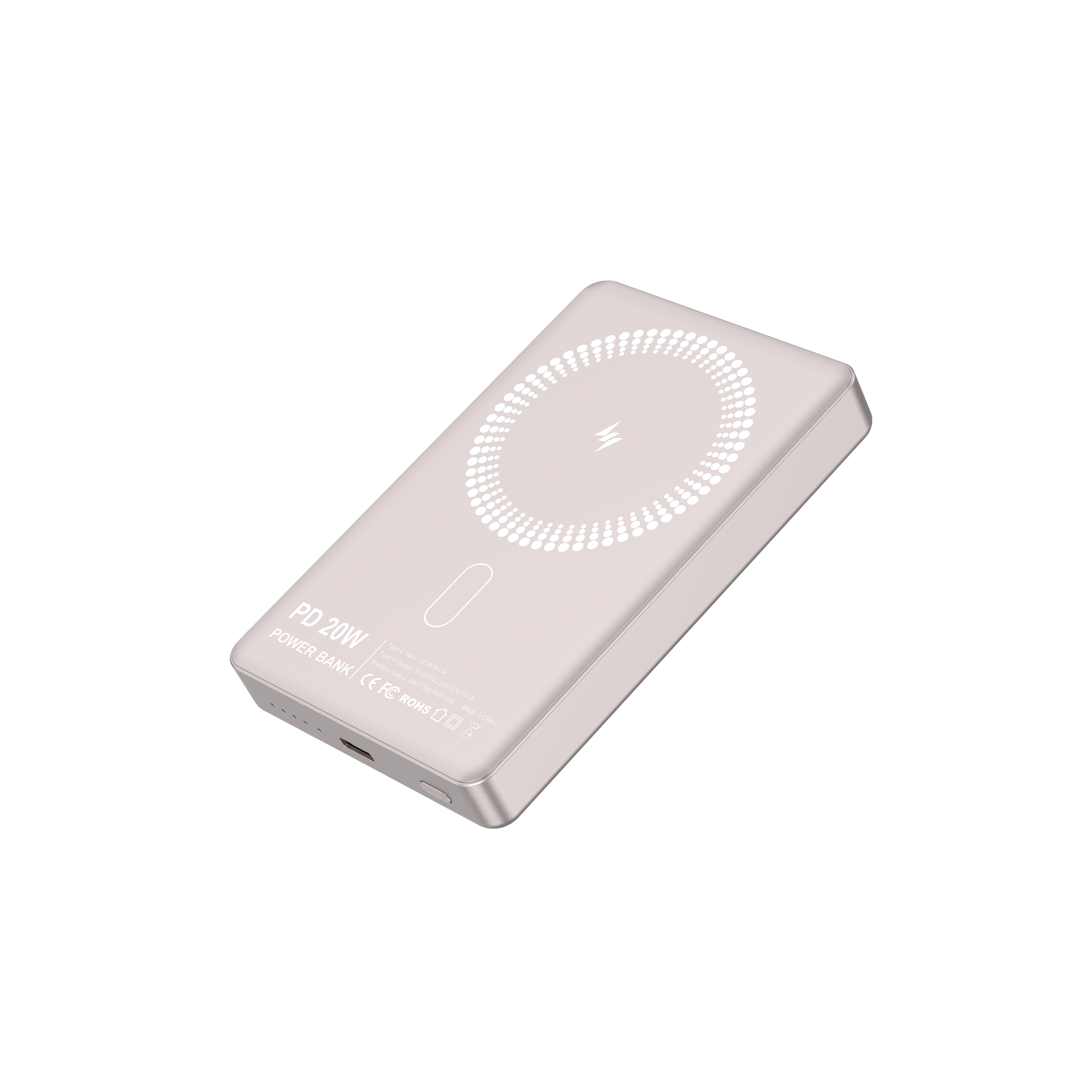 PD 20w Magnetic Wireless Power Bank for IPhone 5000mAh 10000mAh Ultra-thin Portable Aluminum Alloy Case Black Gray Pink PB210