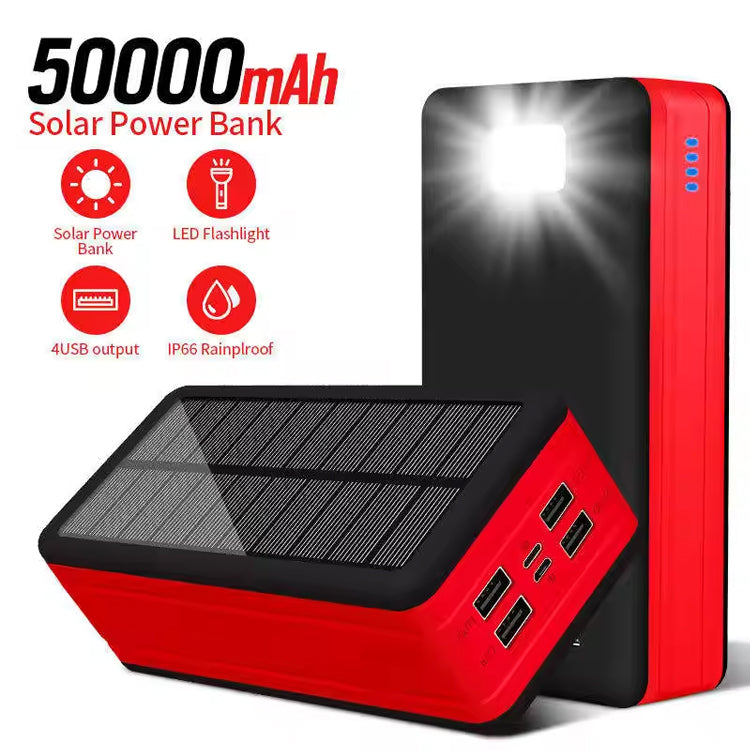 UUTEK SP0500 10W fast charging water proof solor power bank 50000mAh Built-in four USB-A output ports LED lighting