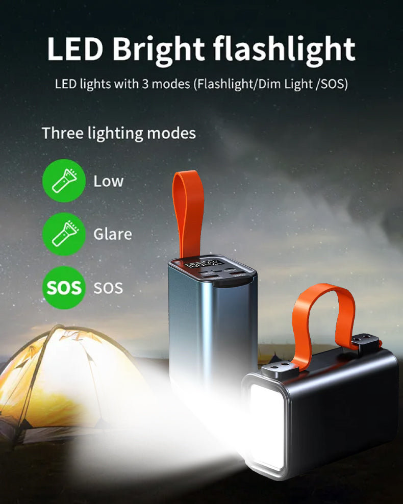 UUTEK PB198 aluminum alloy body 20V5A pd100W fast charger power bank 30000mah with lanyard for laptop