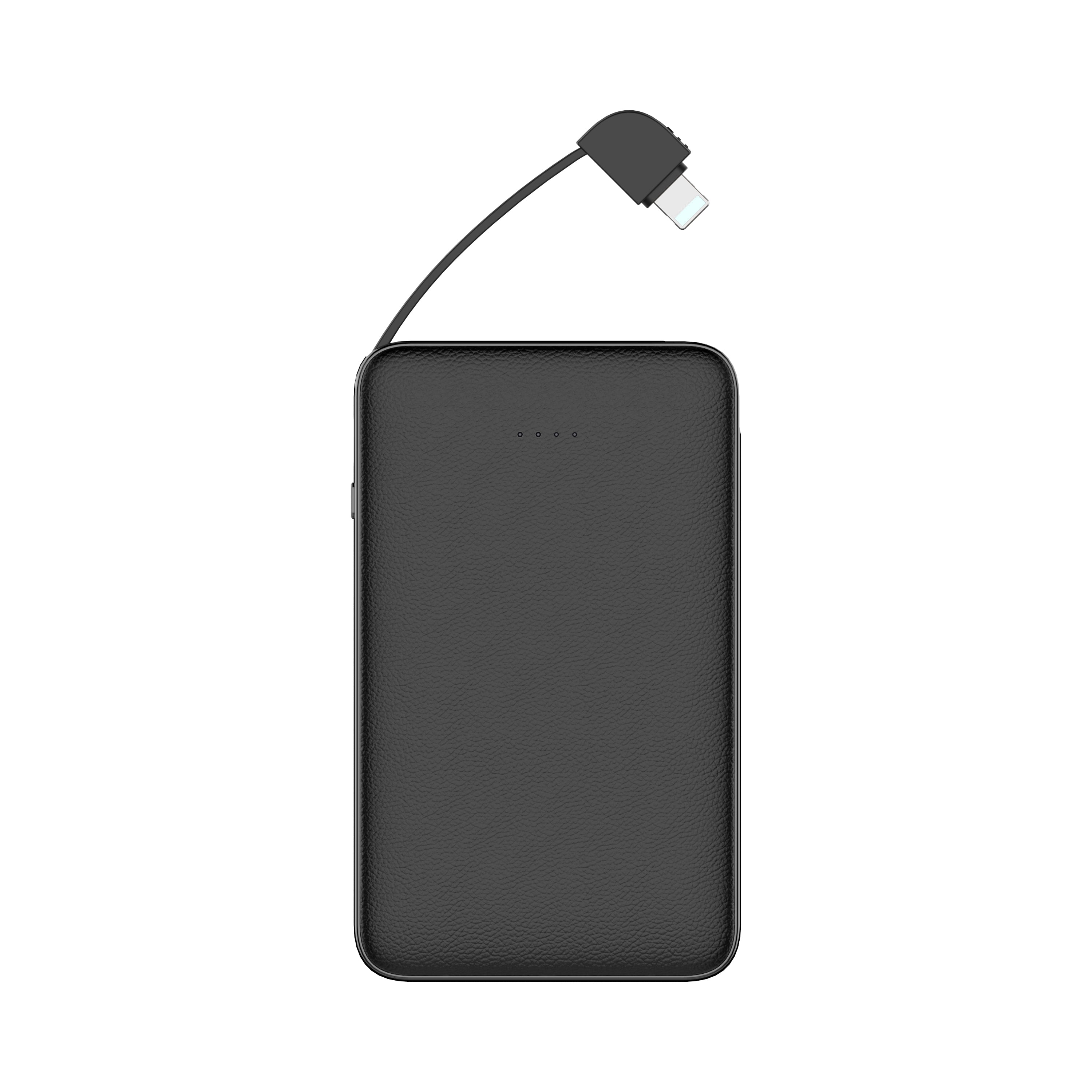 UUTEK RSQ3-N imitation leather case Ultra Slim mini built-in type c cable Lightning cable power bank 5000mAh PD20W fast charging