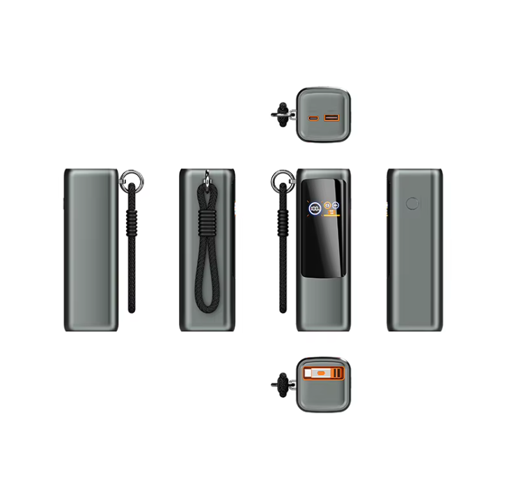 Creative 100W Super Fast Charging Digital Display Power Bank 25000mAh Built-in Cable Lanyard Design Portable Charger PB221