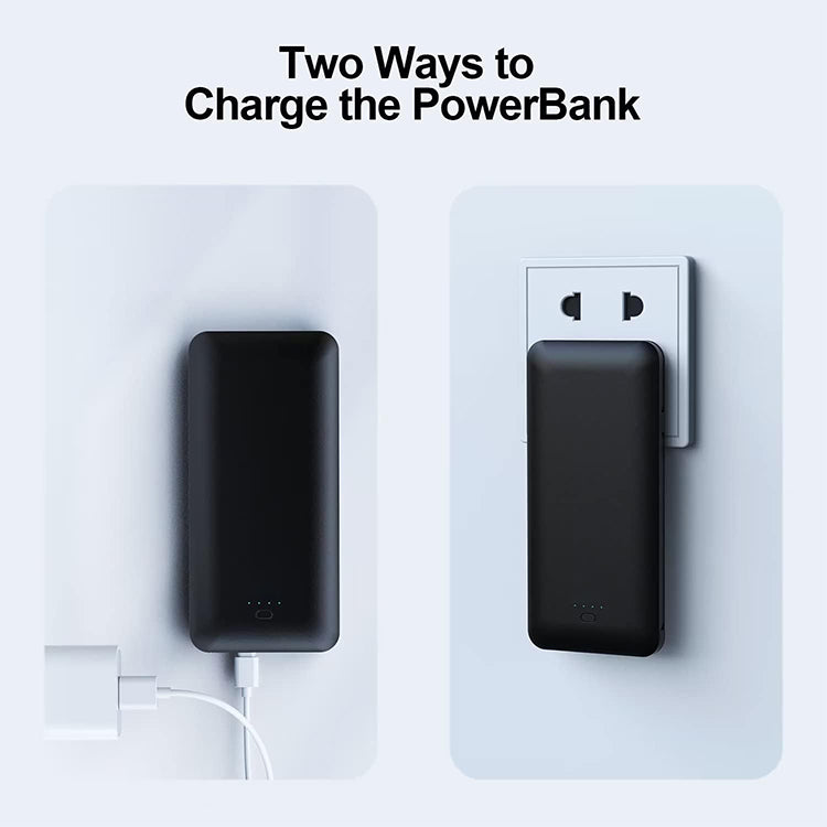 UUTEK PB147AC PD 20W 10000mAh powerbank with AC plug and 3 cables built-in+USB C fast charging external battery pack