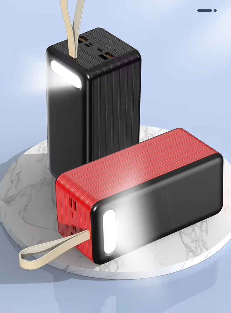 PB216 Large Capacity 80000 mAh Portable Power Station, 5V2A 4 USB Output Multi-Port Power Bank with Built-in LED Light and Lanyard