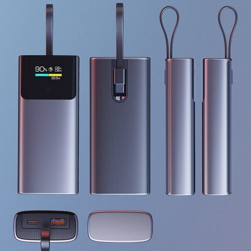 10000 mAh PD22.5W multi-port power bank with built-in USB-A + C ports PB220