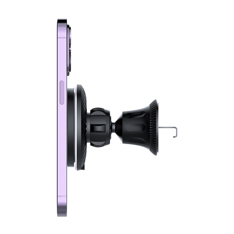 UUTEK X11 Magnetic Mini Wireless Car Charger for Air Outlet 15W Fast Car Phone Holder with Color LED Ambient Light