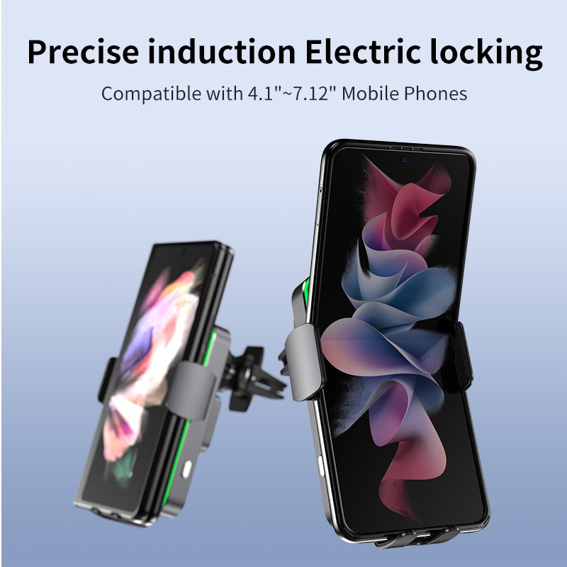 UUTEK X9 2025 New Product Automatic Sensing 15W fast charging car charger X9 for iPhone Samsung folding phone car holder