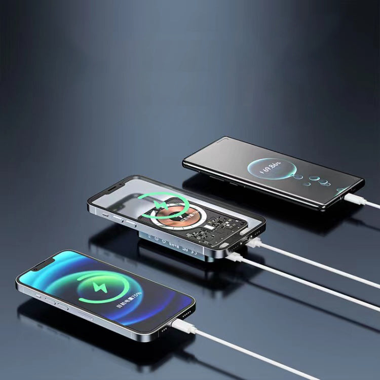 UUTEK PB177 PD20W transparent magnetic power bank wireless charging 15W powerbank 10000mah with power display