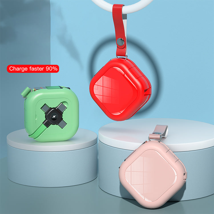 UUTEK UC008-N 2025 New TPE Material 3-in-1 Retractable 3A Fast Charging Cable with Built-in Hidden Phone Holder 1m USB C Cable