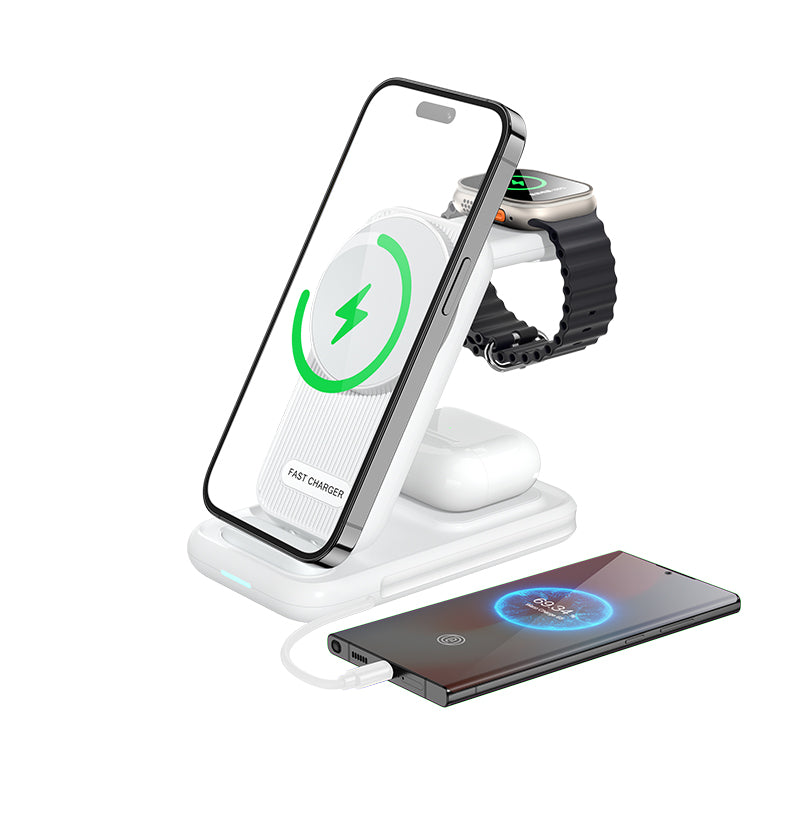 UUTEK V21 2024 new products 5 in 1 wireless charger smart watches chargers for iPhone magnetic wireless charger