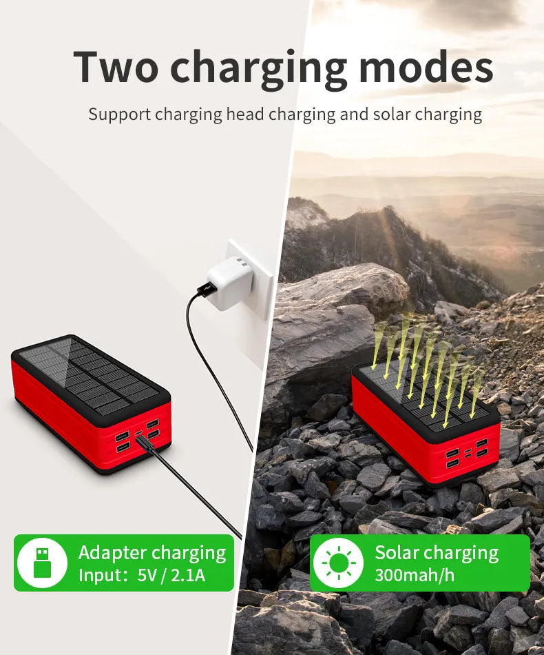 UUTEK SP0500 Solar charger Solar charger 50000mAh fast charging solor power bank with LED torch