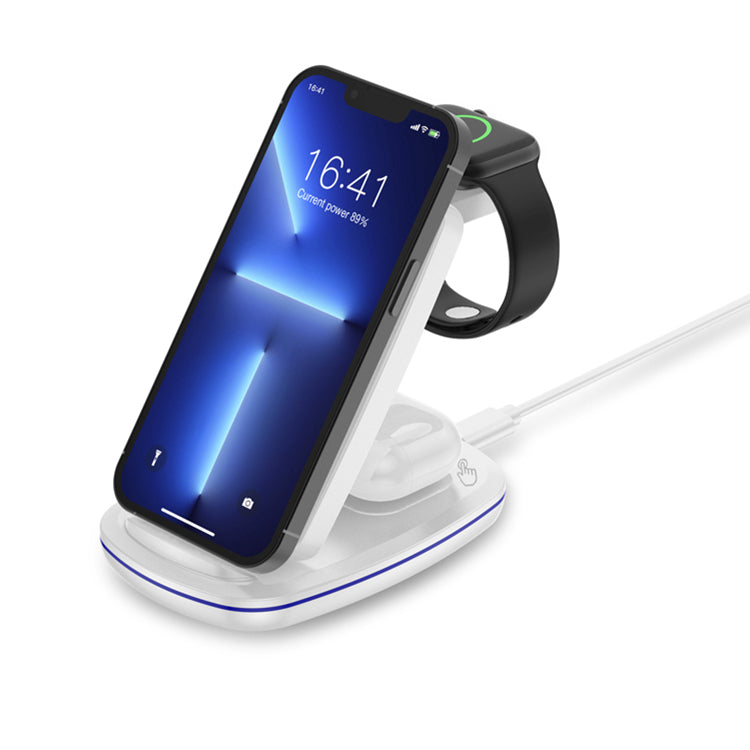 UUTEK V11 Folding 3 in 1 15W Wireless Charger Can Charge Phone/Smart Watch/Earphones Simultaneously