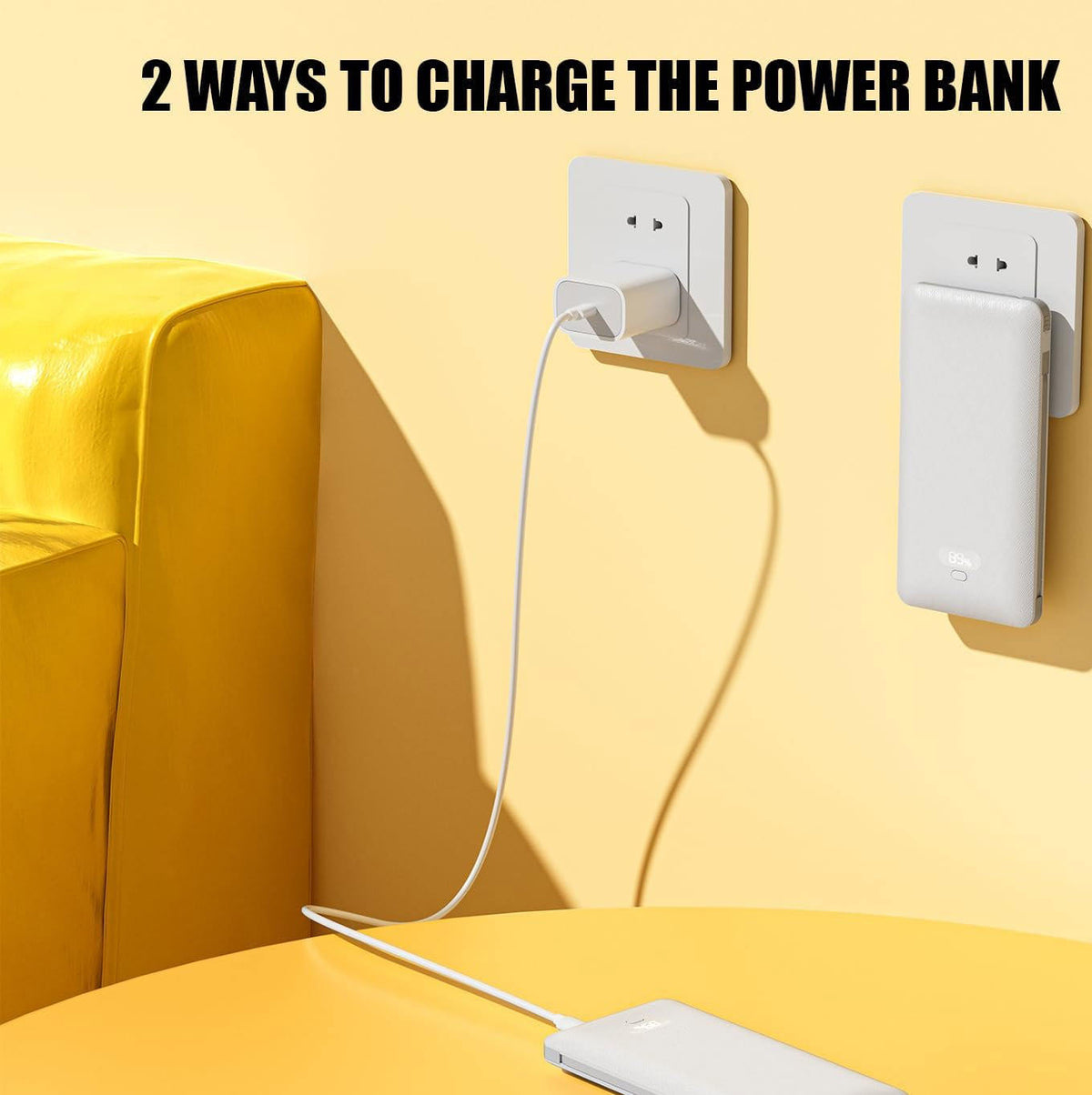 Wholesale PD20W Power Bank 10000mAh Built-in Cable and AC Plug, Multi-port Power Bank Fast Charger Digital Display PB180P