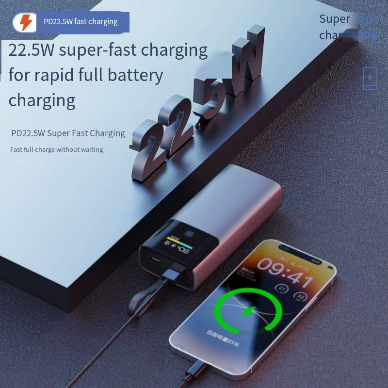10000 mAh PD22.5W multi-port power bank with built-in USB-A + C ports PB220