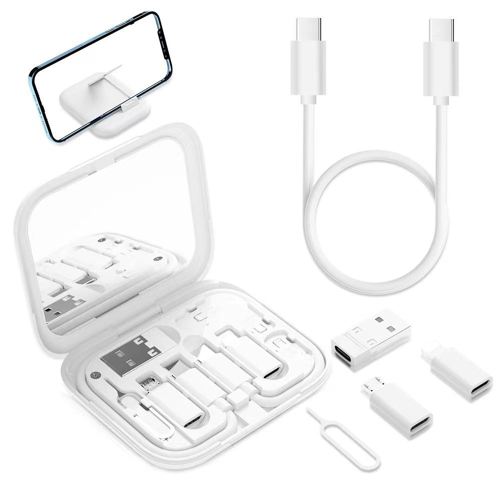 2024 new products UC017 multifunctional pd60w type c cable set storage box with charging adapter and phone holder charging cable