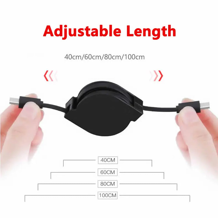 best selling 2025 new products UC022 3.3ft 20V3A PD60W retractable type c cable data cable for laptop mobile phone usb c cable