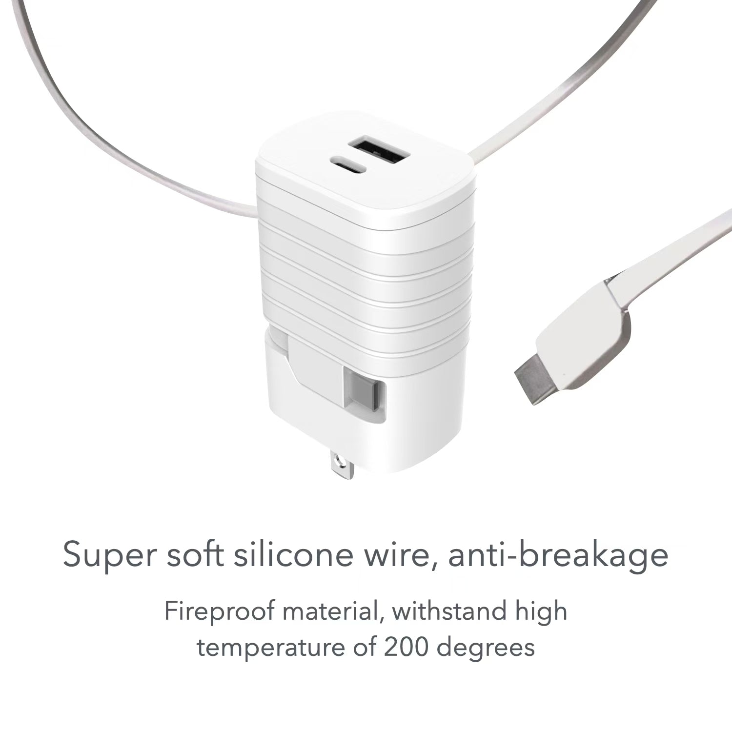 trending products 2025 new arrivals UUTEK i30 40W usb charger with cable built in dual USB C and one USB A port wall plug