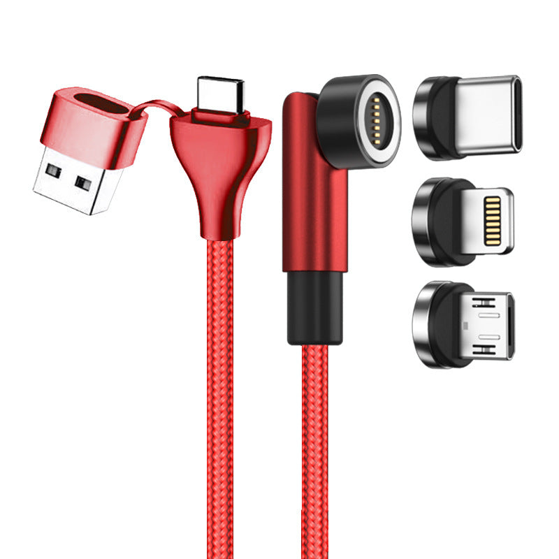 UUTEK UC013 2023 new product 540 degree magnetic 3 in 1 cable nylon braided fast charge usb cable 3A 480Mbps data cable