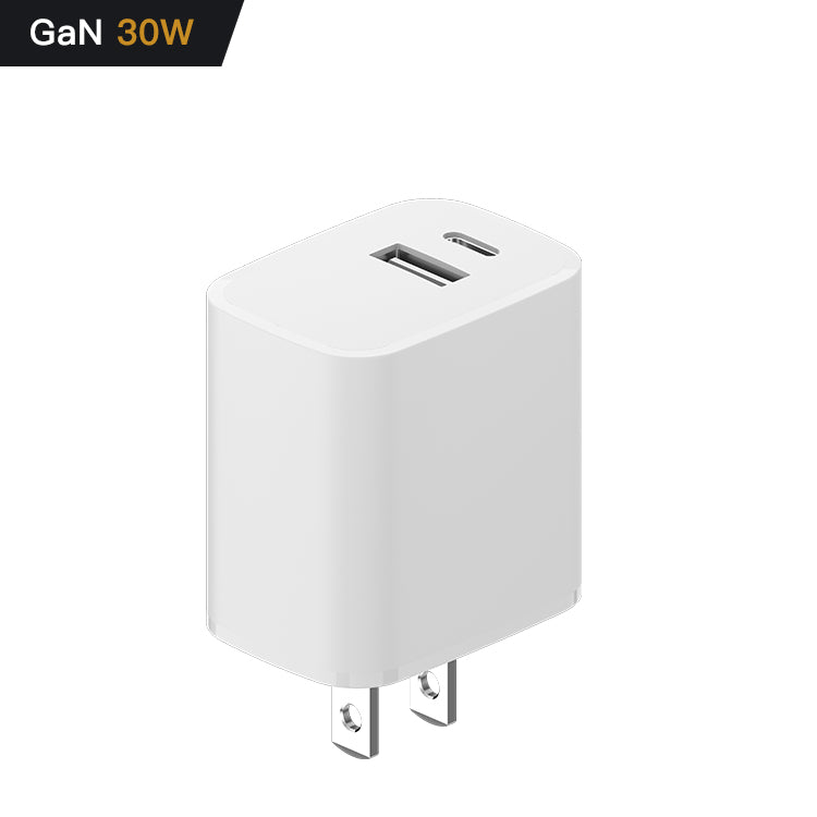 30W GaN Quick Charger, 2 Port Adapter, USB C Charger for iPad Pro, iPhone 13/12/11, Galaxy/Note, Pixel, etc.travel charger.travel charger