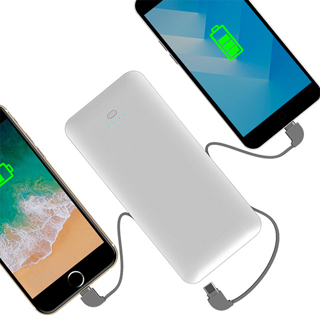 UUTEK RSQ3-A 10000mAh powerbank with AC plug and 3 cables built-in