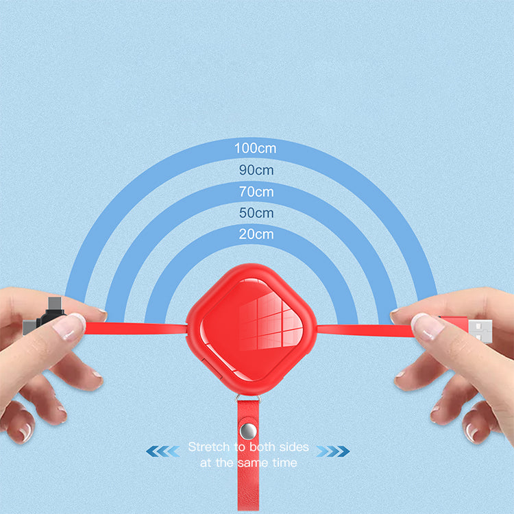 UUTEK UC008-N Nouveau cable de charge rapide telescopique 3 en 1 support de telephone portable cache integre ceble usb