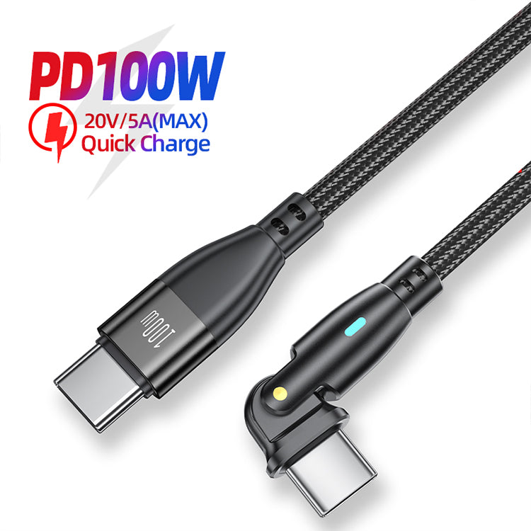 UUTEK UC012 New Arrival 180 degree rotation Type-c to Type-c 100W 5A Fast Charging Cable Nylon Braided Data Cable